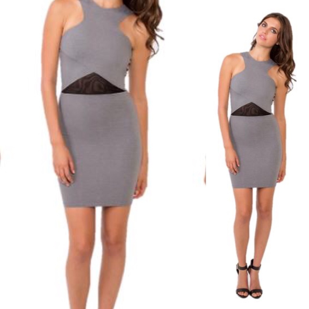 Donna Mizani Racer Front Cross Over Dress In Ash